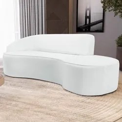 Sofá Living  4 Lugares 280cm Braço Esquerdo Mozart D06 Sintético Branc