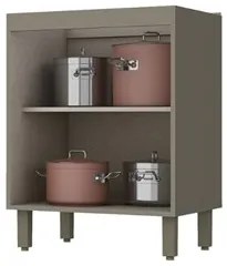 Balcão 60cm 2 Portas 100% MDF Sem Tampo Connect Duna/Cristal - Henn