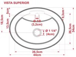 Cuba Pia de Apoio para Banheiro Oval Ox 43 C08 Cinza - Mpozenato
