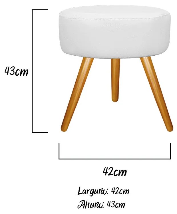 Kit 02 Puffs Sofia Palito Mel Suede Branco - ADJ Decor
