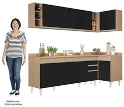Armário de Cozinha Modulado de Canto Esquerdo 5 Peças CP53 Balcão com
