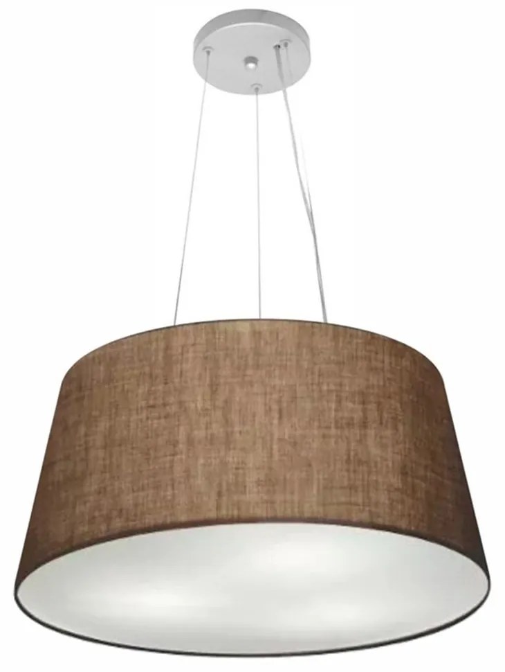 Lustre Pendente Cone Md-4048 Cúpula em Tecido 21/50x40cm Café - Bivolt