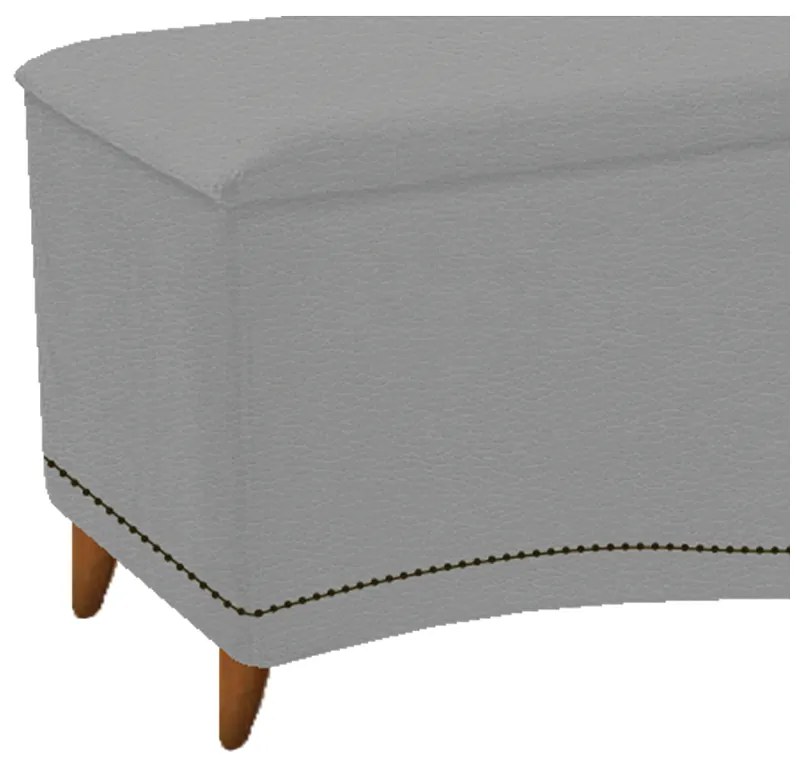 Calçadeira Estofada Yasmim 140 cm Casal Corano Cinza - ADJ Decor