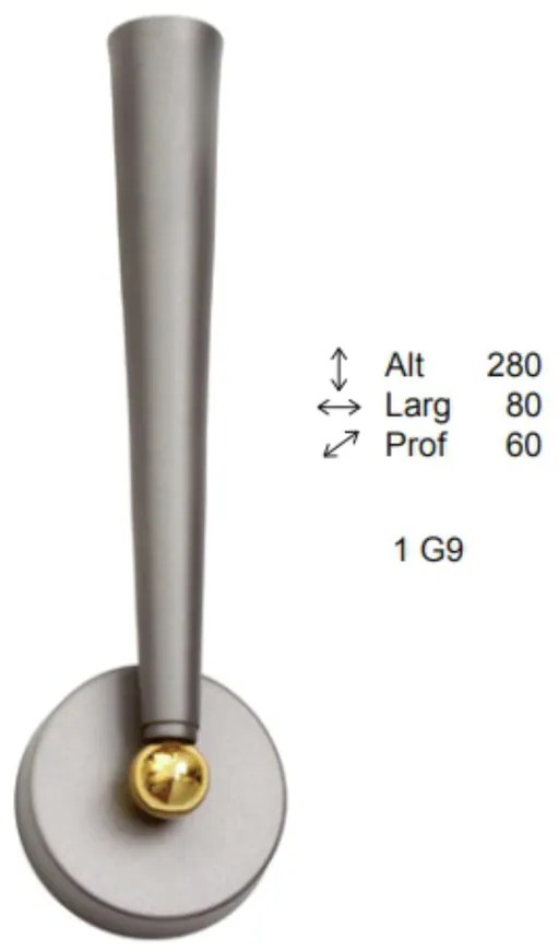 Arandela Bugle 06X08X28Cm 1Xmr11 - Old Artisan Ar-5579 (BRANCO / DOURADO BRILHO)
