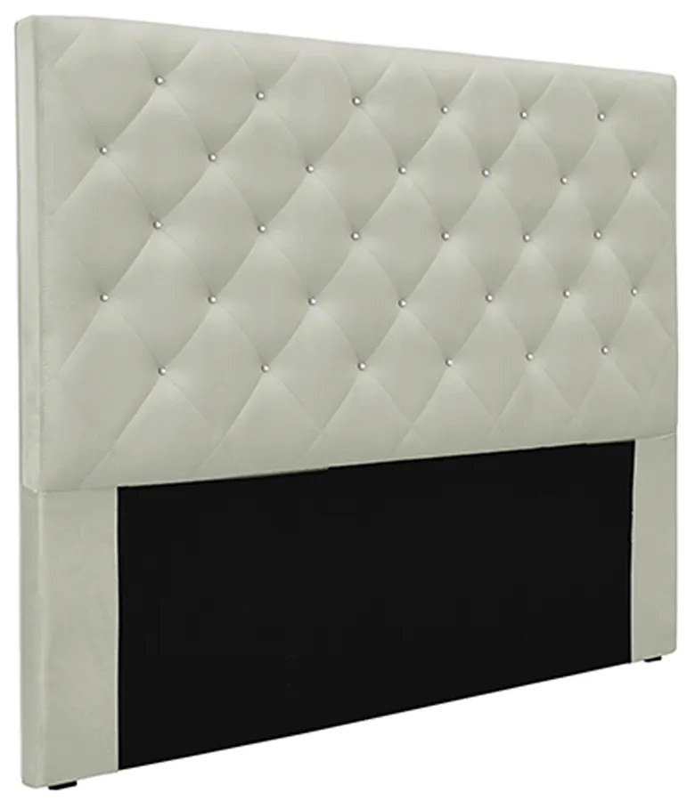 Cabeceira Decorativa Casal 1,40M Tàzio Veludo Prata G63 - Gran Belo