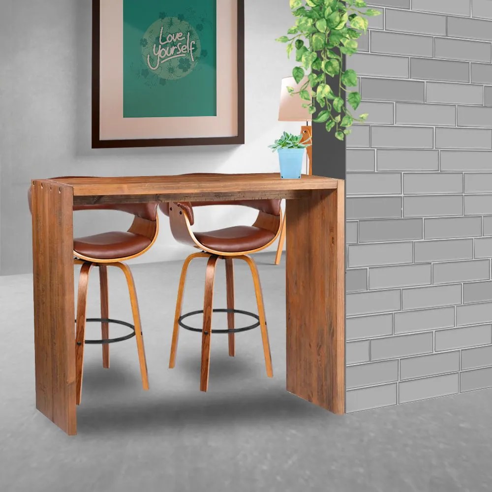 Balcão para Cozinha Flauer Madeira Maciça Rustic Brown G54 - Gran Belo