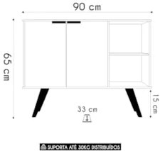 Balcão Buffet Cantinho do Café Bianca Freijó/Branco Z34 - Mpozenat