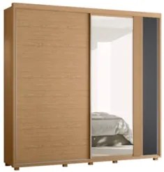 Guarda Roupa Casal 240cm com Espelho Aline Flex A02 Off/Titanium - Mpo