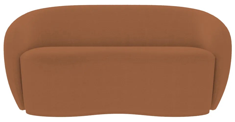 Sofá Living Decorativo 180cm 2 Lugares Íbis Encosto Fixo Bouclê Terracota G33 - Gran Belo