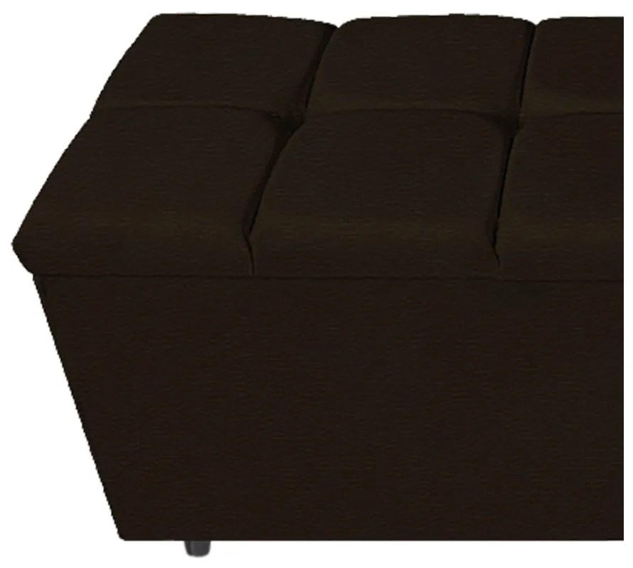 Calçadeira Estofada Manchester 195 cm King Size Corano Marrom - ADJ Decor