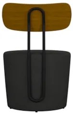 Kit 2 Poltronas Decorativas Redondas 53cm Le Moon Z32 PU Preto - Mpoze