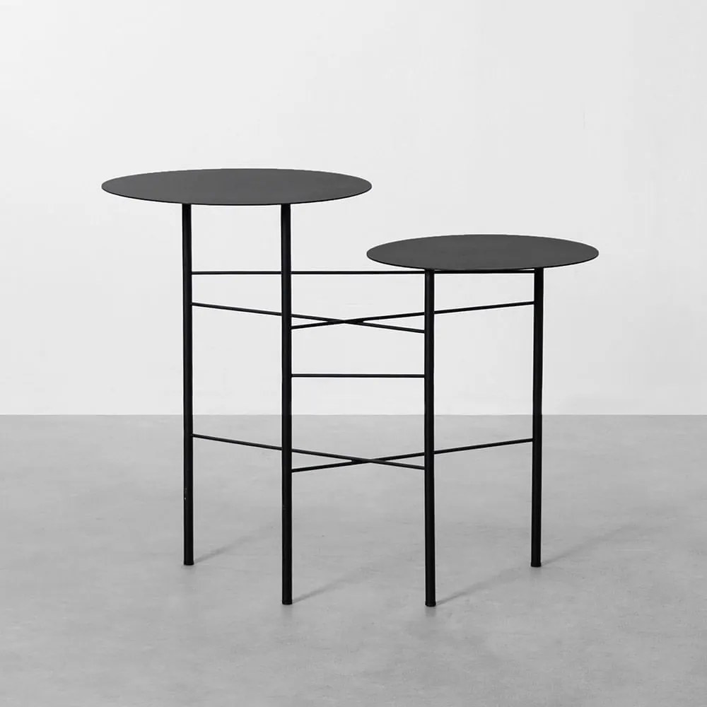 Mesa Lateral Duni Preto - 54cm x 54cm x 66cm