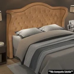 Cabeceira Cama Box Casal 140cm Antibes Z37 Sintético Caramelo - Mpozen