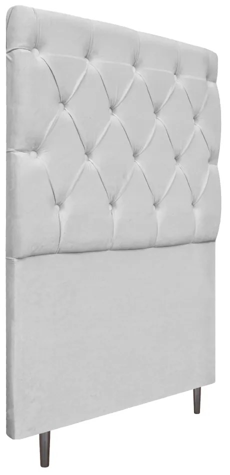 Cabeceira Estofada Liverpool 90 cm Solteiro Suede Branco - ADJ Decor
