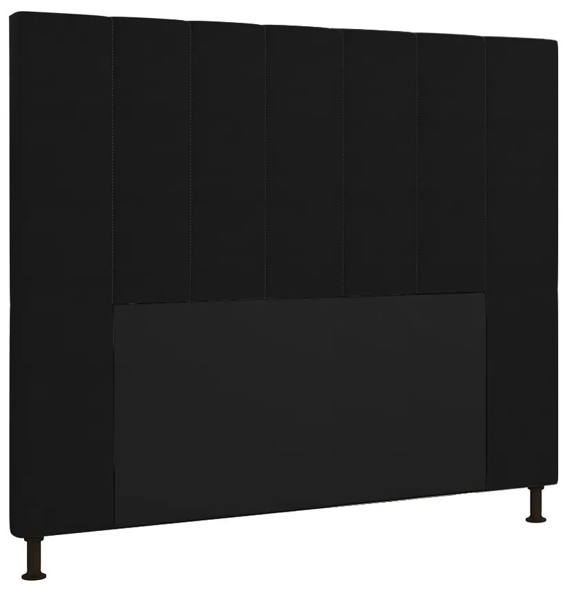 Cabeceira Casal Cama Box 140cm para Quarto Malibu Sintético M11 - D'Rossi - Preto