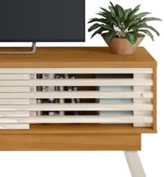 Rack Bancada de TV 65 Pol 150cm Keli Z10 Off/Cinamomo - Mpozenato