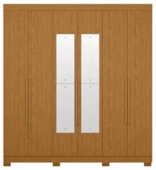 Guarda Roupa Casal 200cm com Espelho Viny A02 Cinamomo - Mpozenato