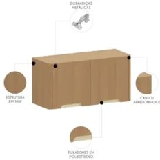Armário de Cozinha Aéreo Para Geladeira 80cm Marina Freijó L01 - Mpoze