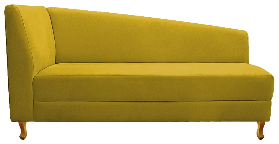 Recamier Valéria 185cm Lado Direito Suede Amarelo - ADJ Decor