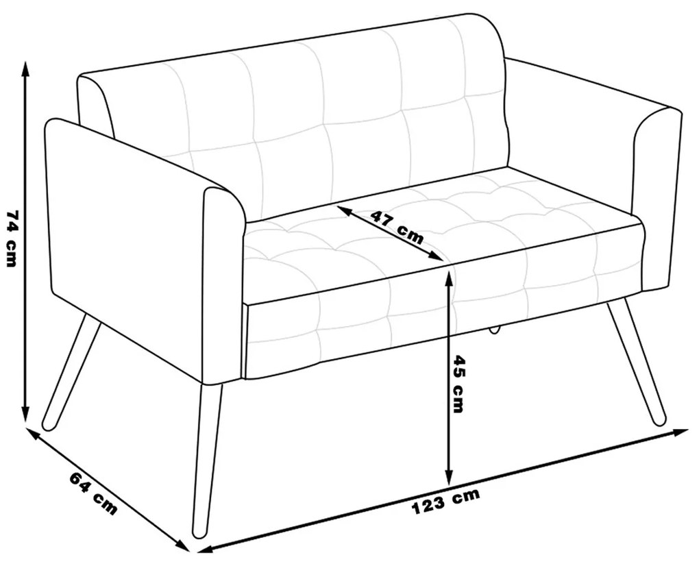 Conjunto 2 Poltronas e 1 Namoradeira Pés Palito Karen Linho Grafite G19 - Gran Belo