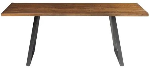 Mesa Jantar Boston Retangular Edge Rustic Brown Base Grafite 220cm - 45746 Sun House