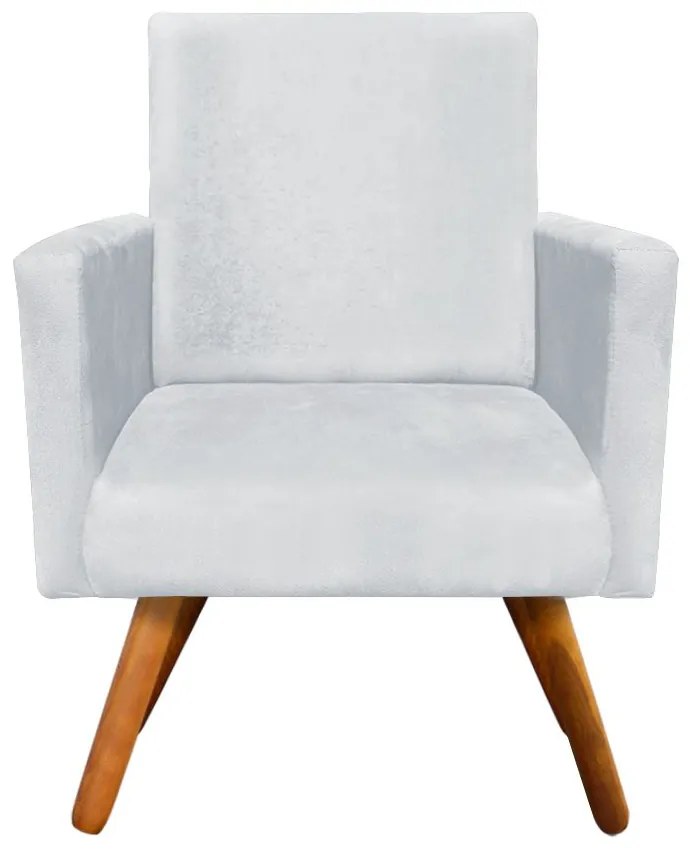 KIT 04 POLTRONAS NINA SUEDE CINZA PES PA