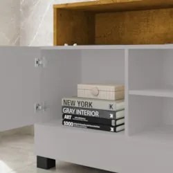 Rack Bancada Para TV 48 Pol 108cm Angra Off/Naturalle B02 - Mpozenat
