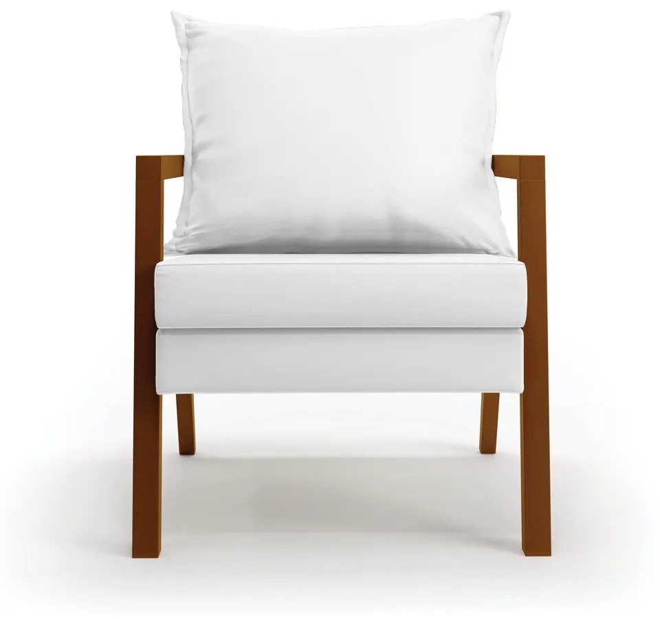 Poltrona Alice Corino Base de Madeira D03 - D'Rossi - Branco