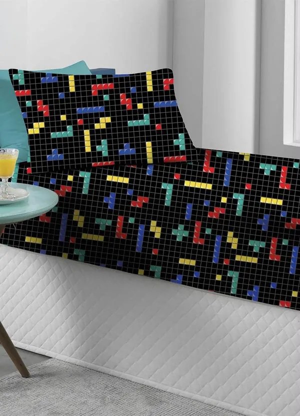 Jogo de Cama Preto Solteiro 2 Peças