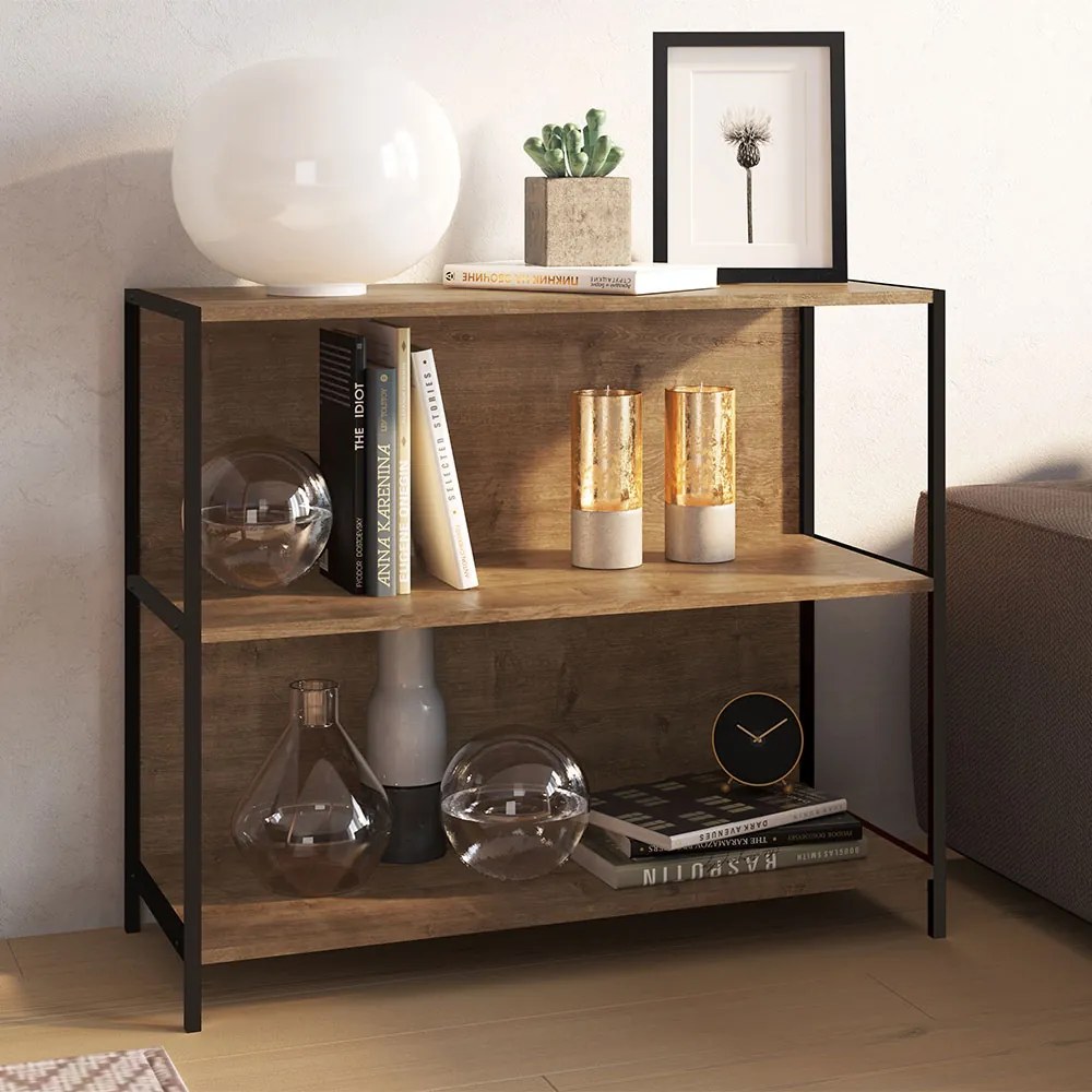 Estante Alta Multiuso Steel Quadra Vermont e Base Metálica Preto 90 cm A05 - D'Rossi