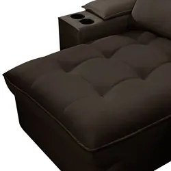 Sofá Retrátil 3 Lugares com Porta Copo 250cm Andes F05 Veludo Marrom E