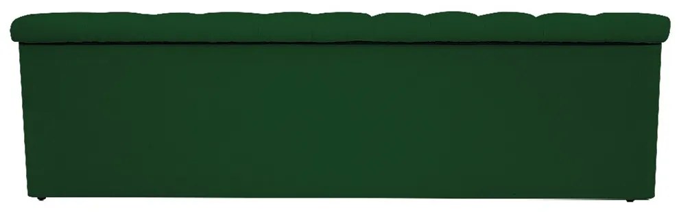 Recamier Baú Estofada Mel 195 cm King Size Com Capitonê Suede Verde - ADJ Decor