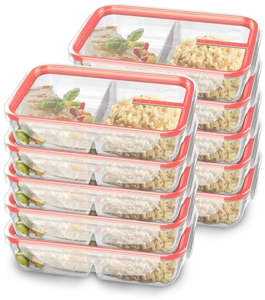 Kit 10 Potes com Travas e Divisória 730ml