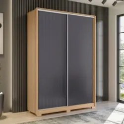 Guarda Roupa Solteiro 160cm Rizatto Flex A02 Off/Titanium - Mpozenat