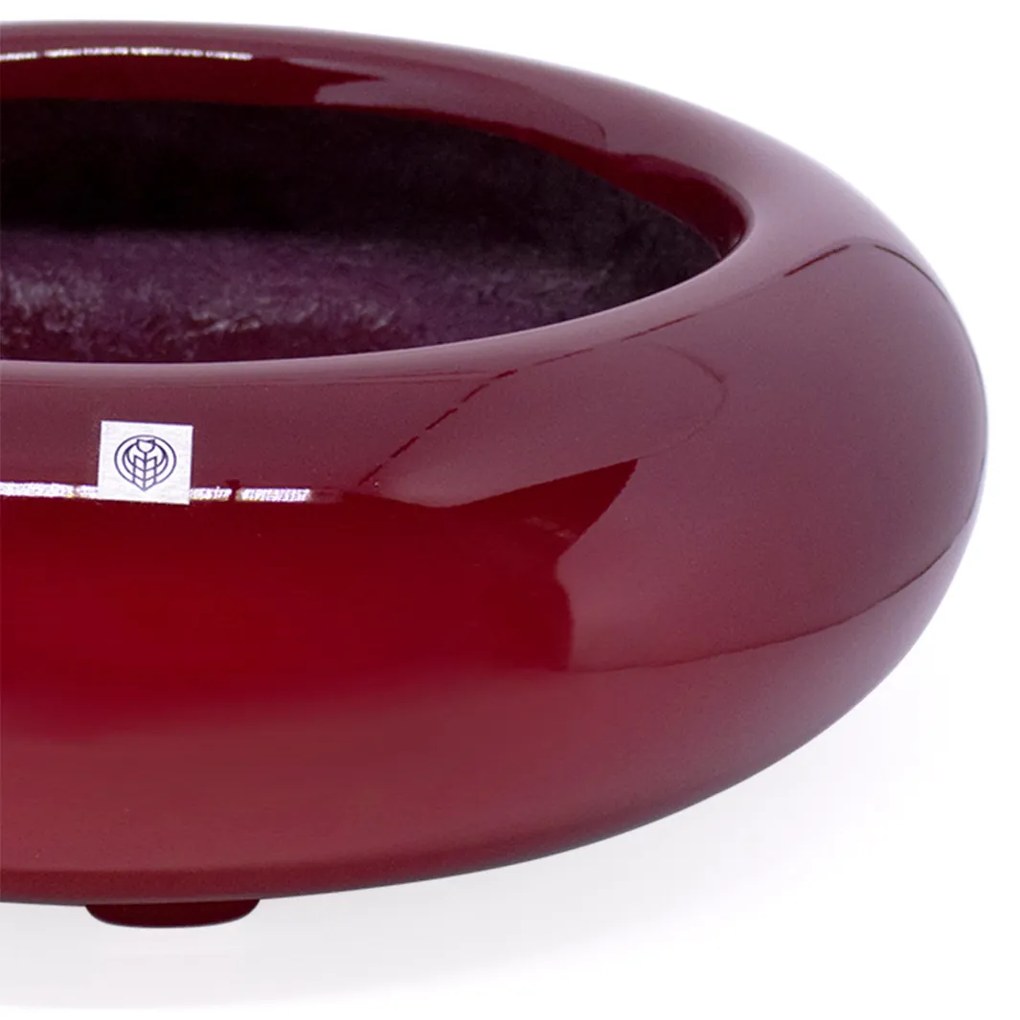 Vaso Bacia Decorativo Redondo Vermelho Lira M 13x40 cm - D'Rossi