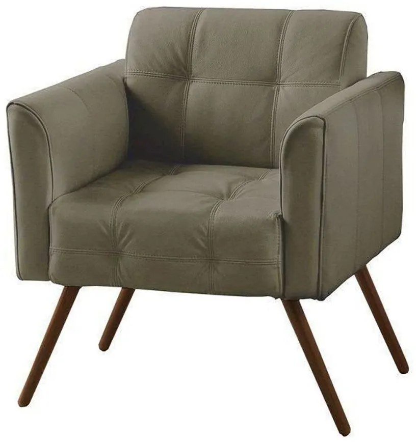 Poltrona Decorativa Bia Couro Fendi G58 - Gran Belo