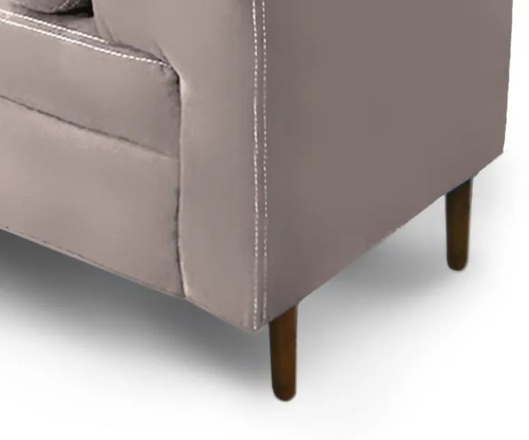 Recamier Casal Queen 160cm Turim Veludo Castor - Simbal - Bege