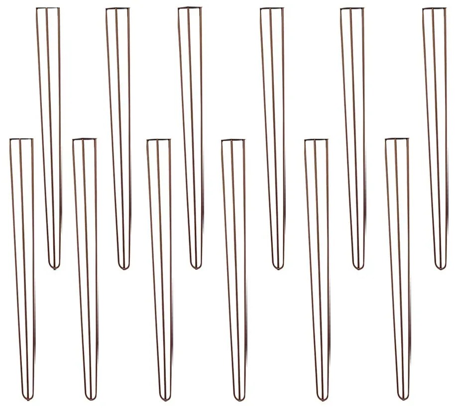 Kit 12 Pés de Metal 90 CM Hairpin Legs Aparador e Mesa de Canto Bronze G41