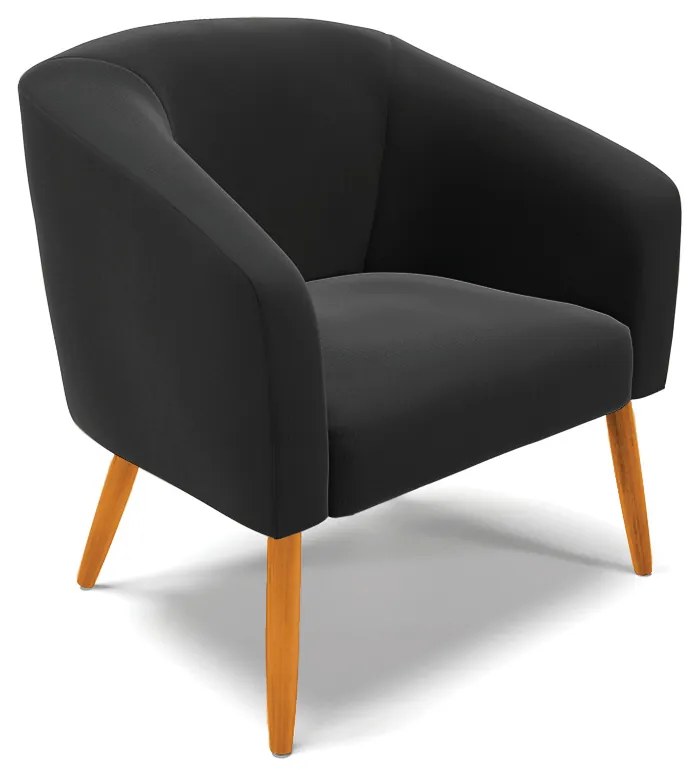 Namoradeira e 2 Poltronas Pé Palito Castanho Stella Suede D03 - D'Rossi - Preto
