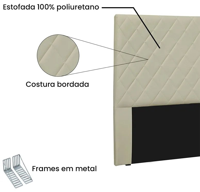 Cabeceira Cama Box Casal 140cm Esmeralda Corano Bege - Sheep Estofados - Bege