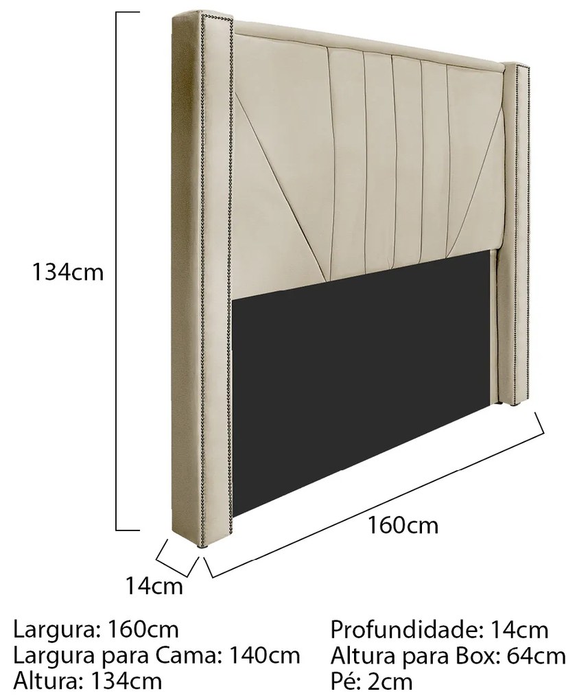 Kit Cabeceira e Calçadeira Baú Casal Minsk P02 140 cm para cama Box Corano - ADJ Decor
