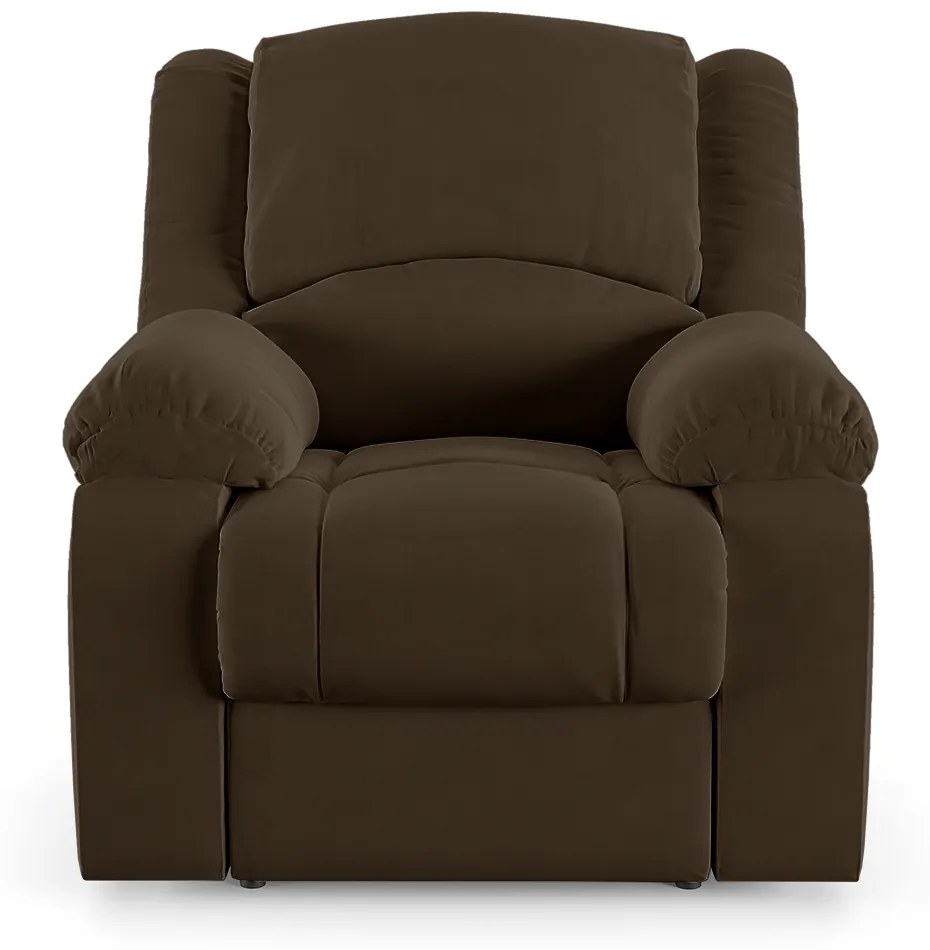 Poltrona do Papai Reclinável Sala de Cinema Madrid Power Elétrica Massagem USB Veludo Marrom G23