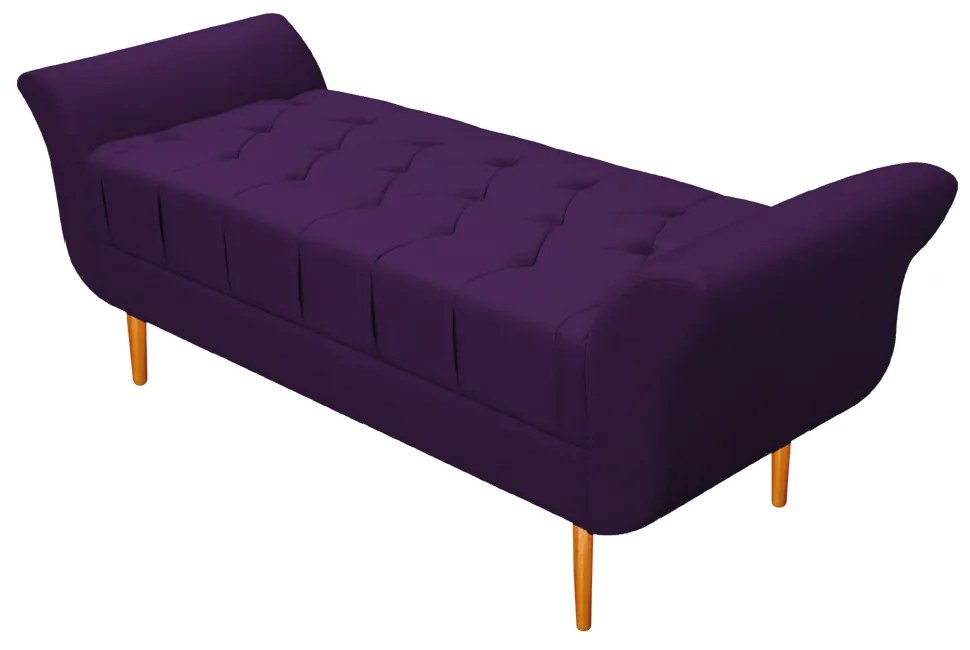 Recamier Estofado Ari 100 cm Solteiro Suede Roxo - ADJ Decor