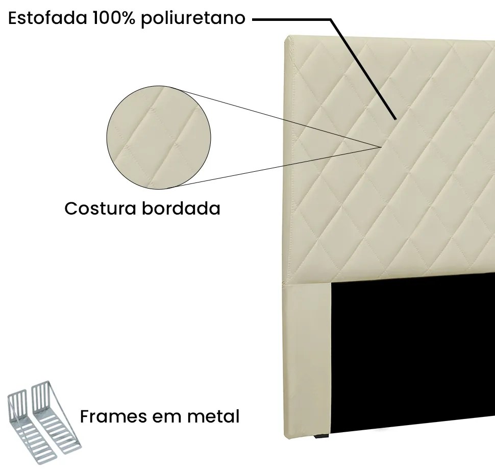 Cabeceira Cama Box Casal 140 cm Dubai Veludo S04 - D'Rossi - Bege