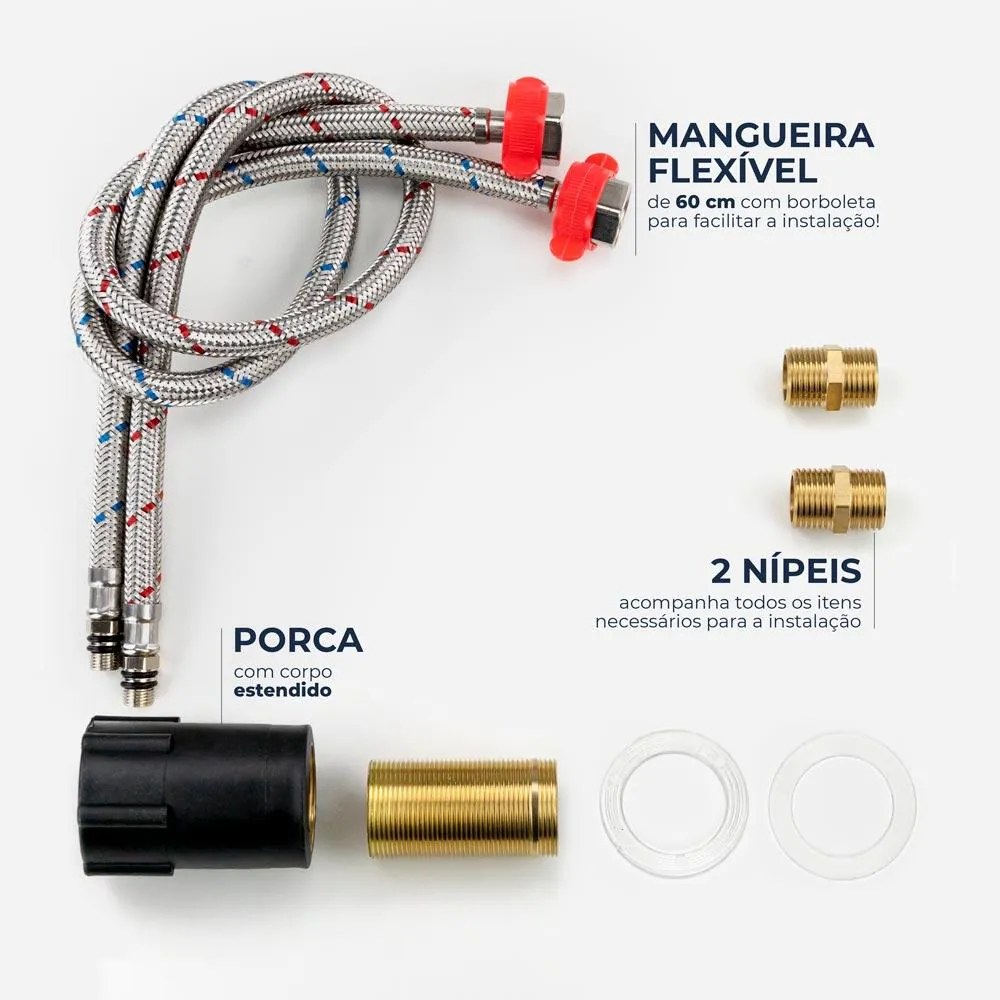Torneira Monocomando Baixa para Banheiro Inox (Adda Escovada)