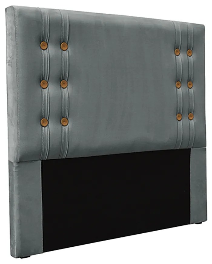 Cabeceira Decorativa Casal 1,40M Kors Veludo Cinza G63 - Gran Belo