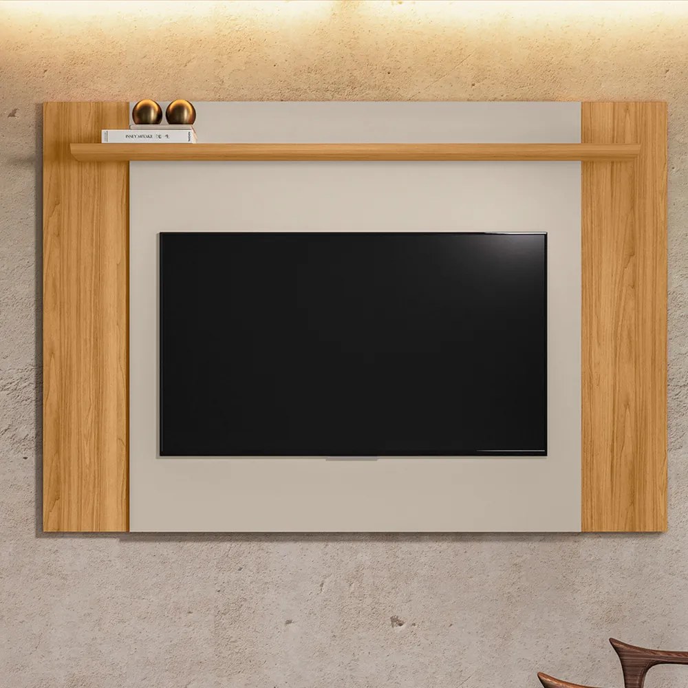 Painel Extensível Tremonti TV até 55 Polegadas Prateleira Tauari/Off White G77 - Gran Belo