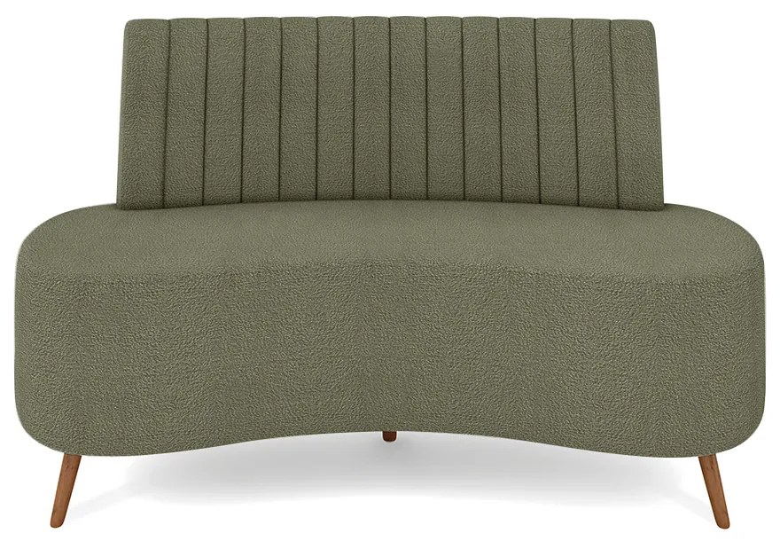 Sofá 2 Lugares Living 160cm Pé Palito Maraú Bouclê K01 - D'Rossi - Verde