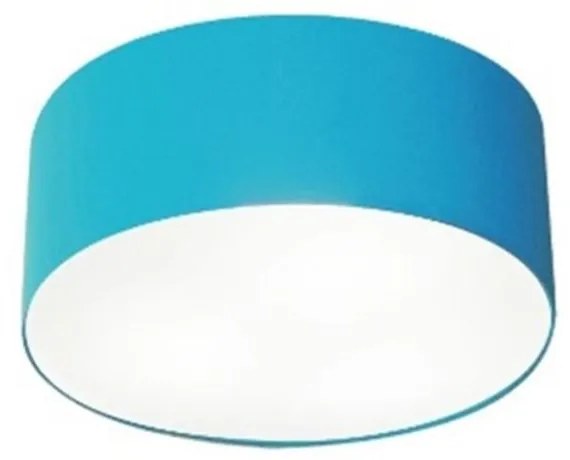Plafon Cilíndrico Md-3010 Cúpula em Tecido 30x12cm Azul Turquesa - Bivolt