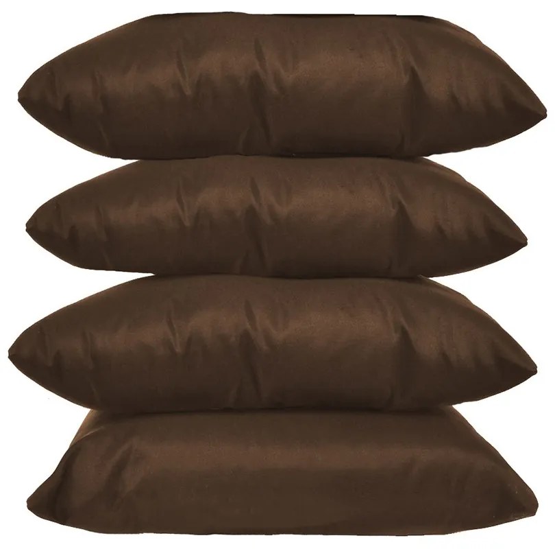 Kit 4 Almofadas Decorativas 40x40 Tecido Suede Marrom